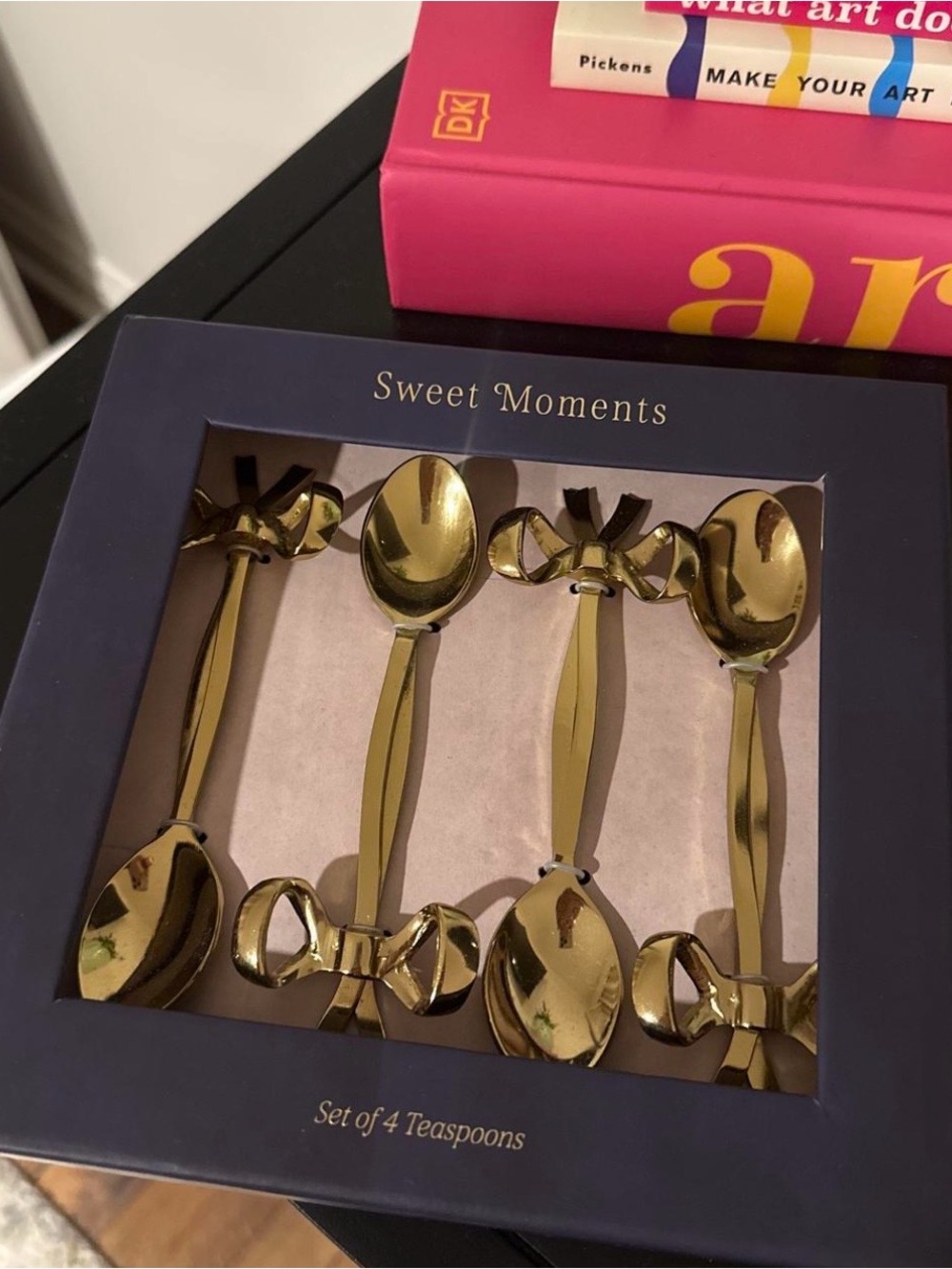 Anthropologie Gold Bow Teaspoon Set